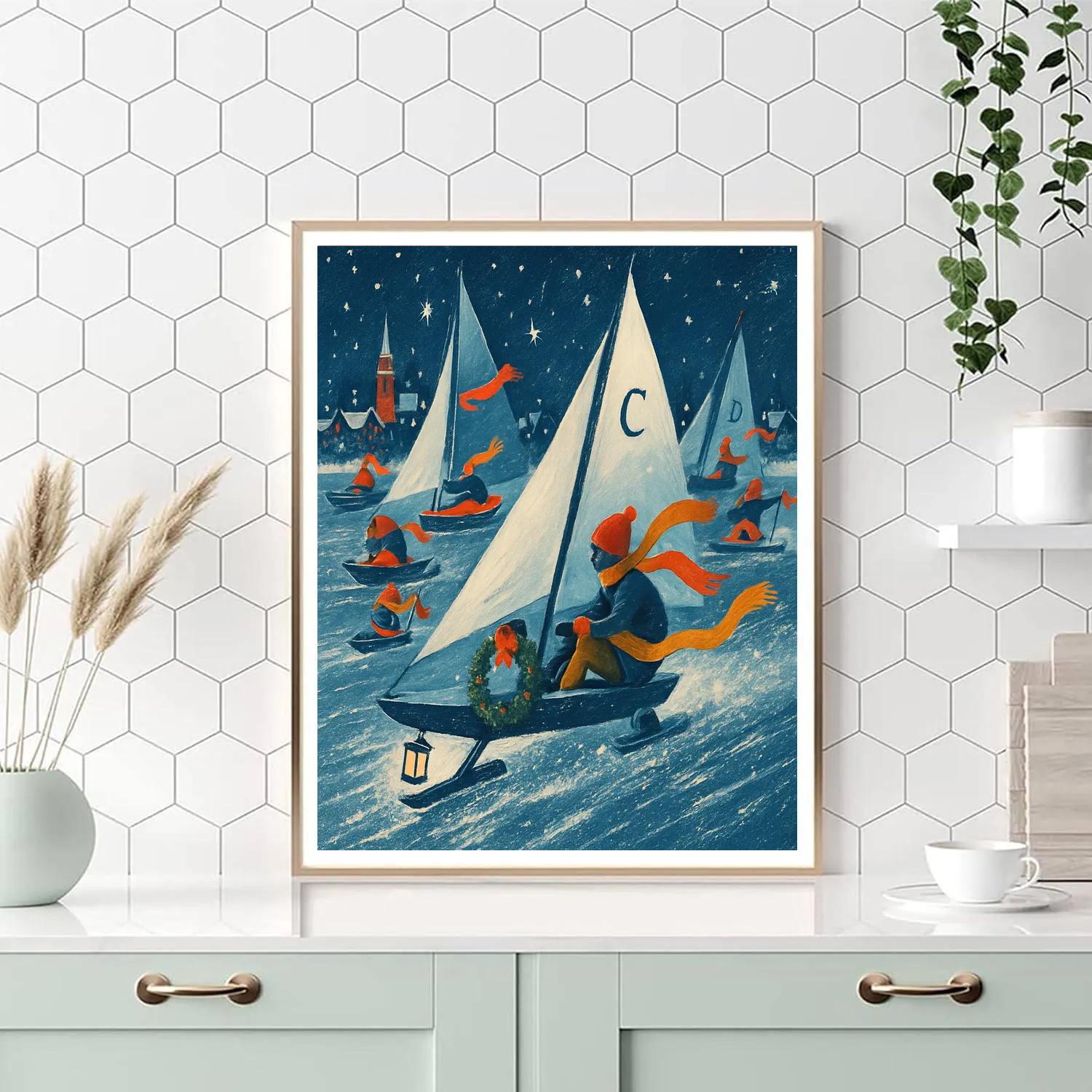 Winter Lantern Regatta Numbered painting kits