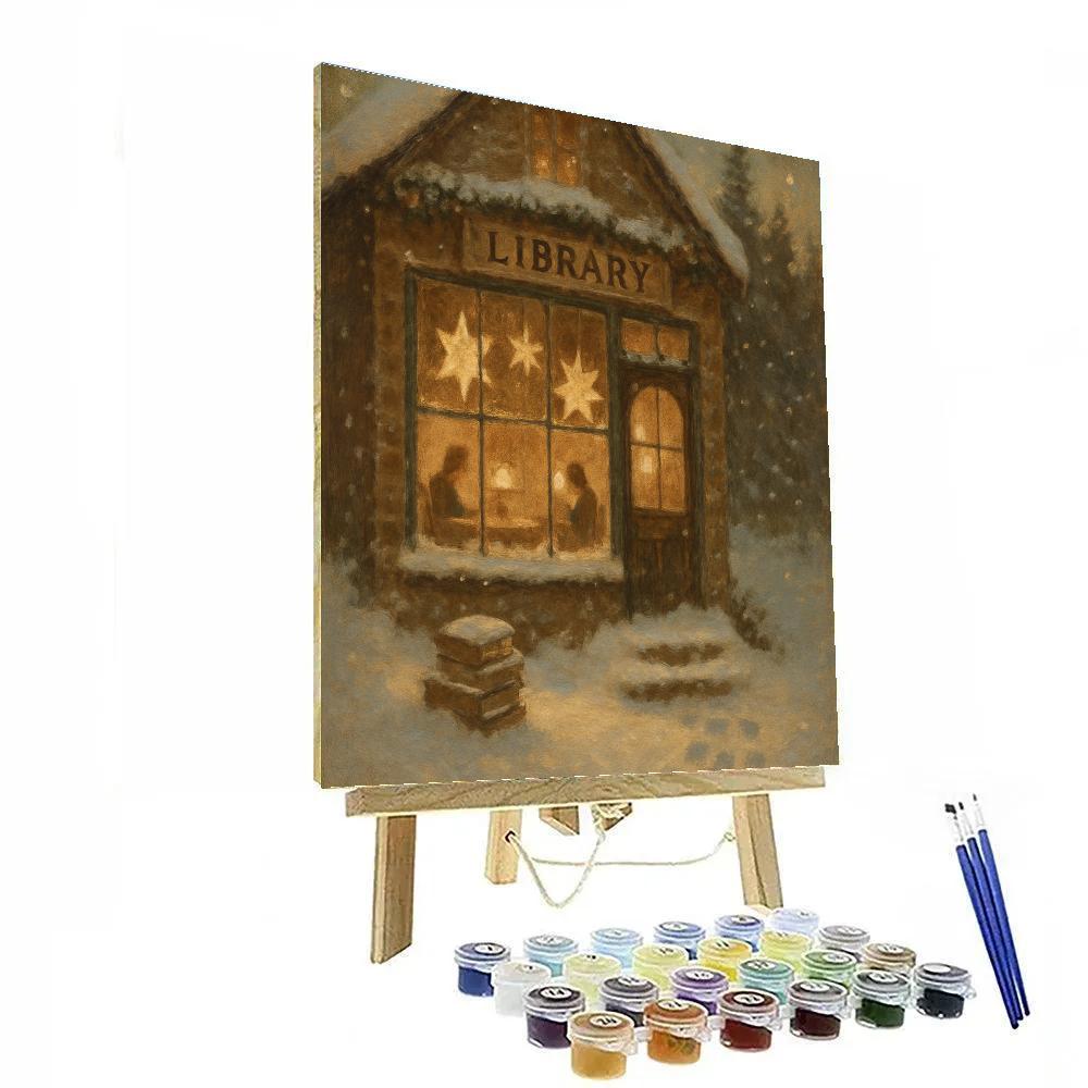 Snowbound Lantern Library paint by number