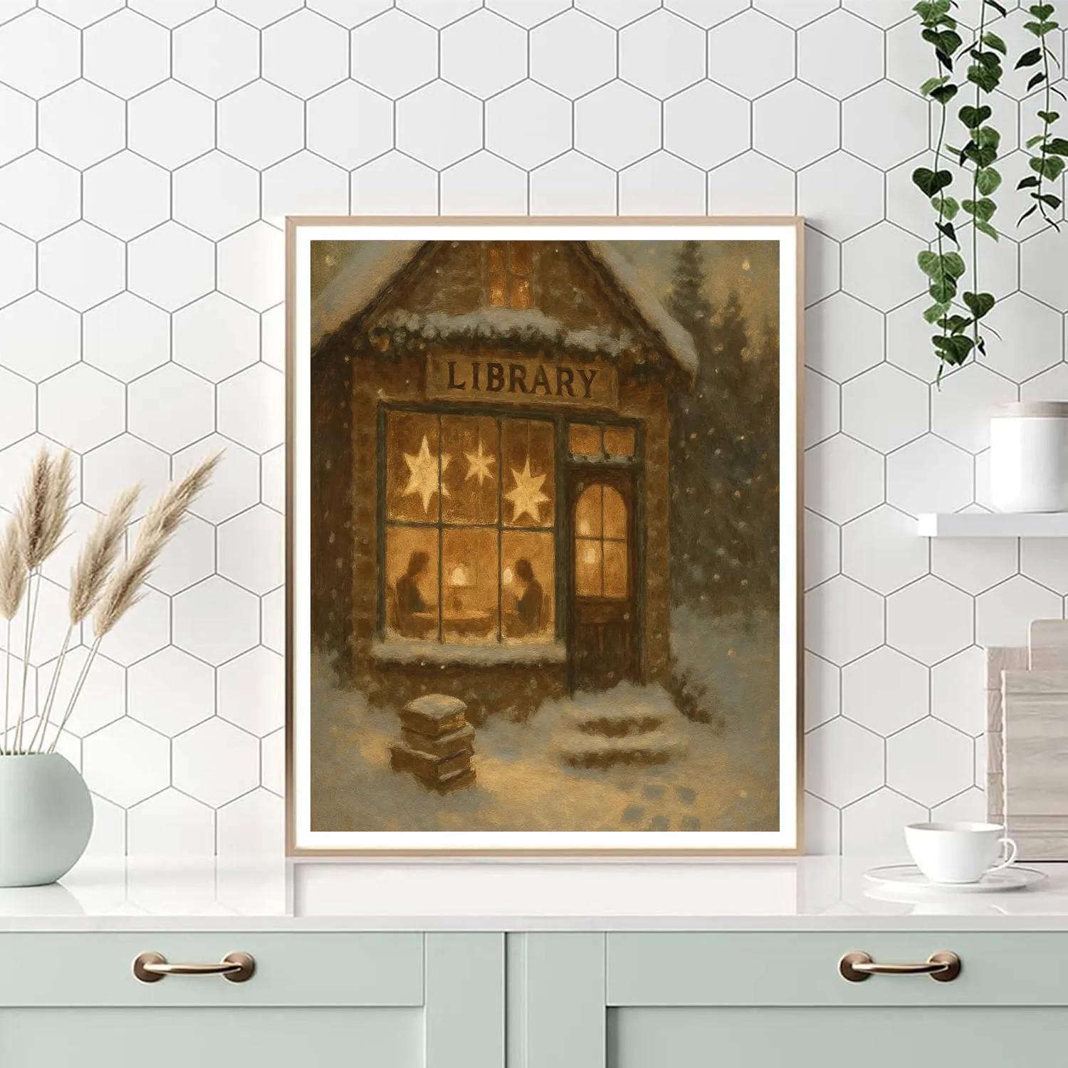 Snowbound Lantern Library paint by number