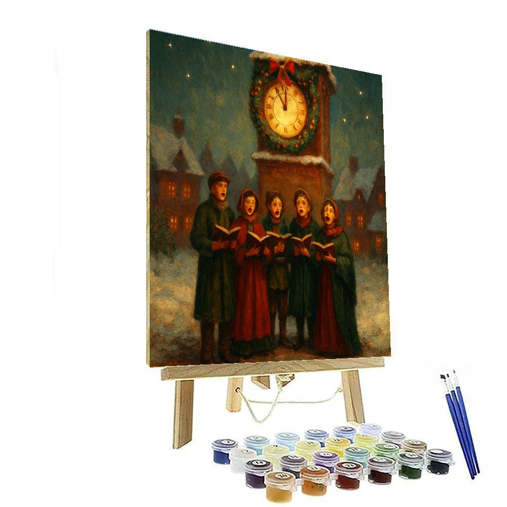 Frosted Clocktower Carol paint by number