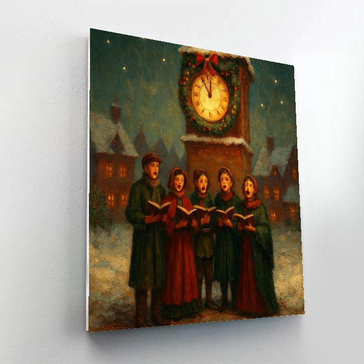Frosted Clocktower Carol paint by number