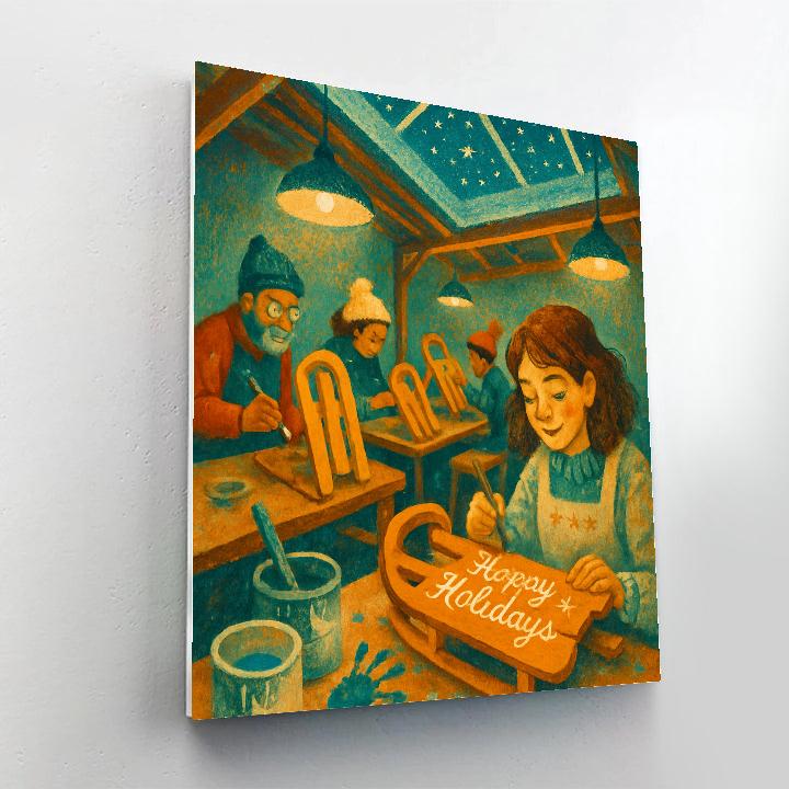 Starry Sled Workshop Number painting