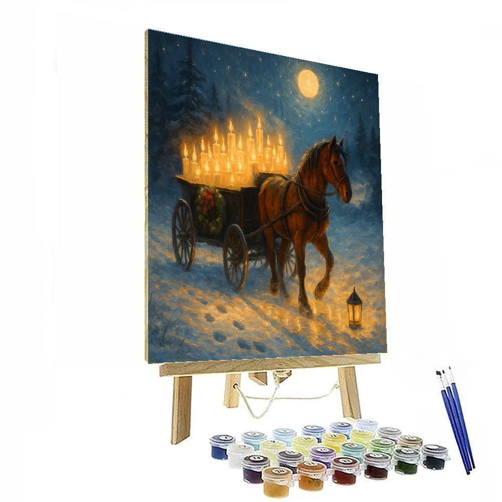 Moonlit Carriage Of Candles paint by numbers