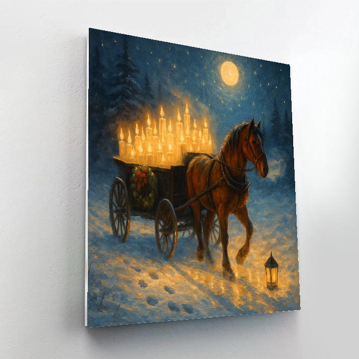 Moonlit Carriage Of Candles paint by numbers