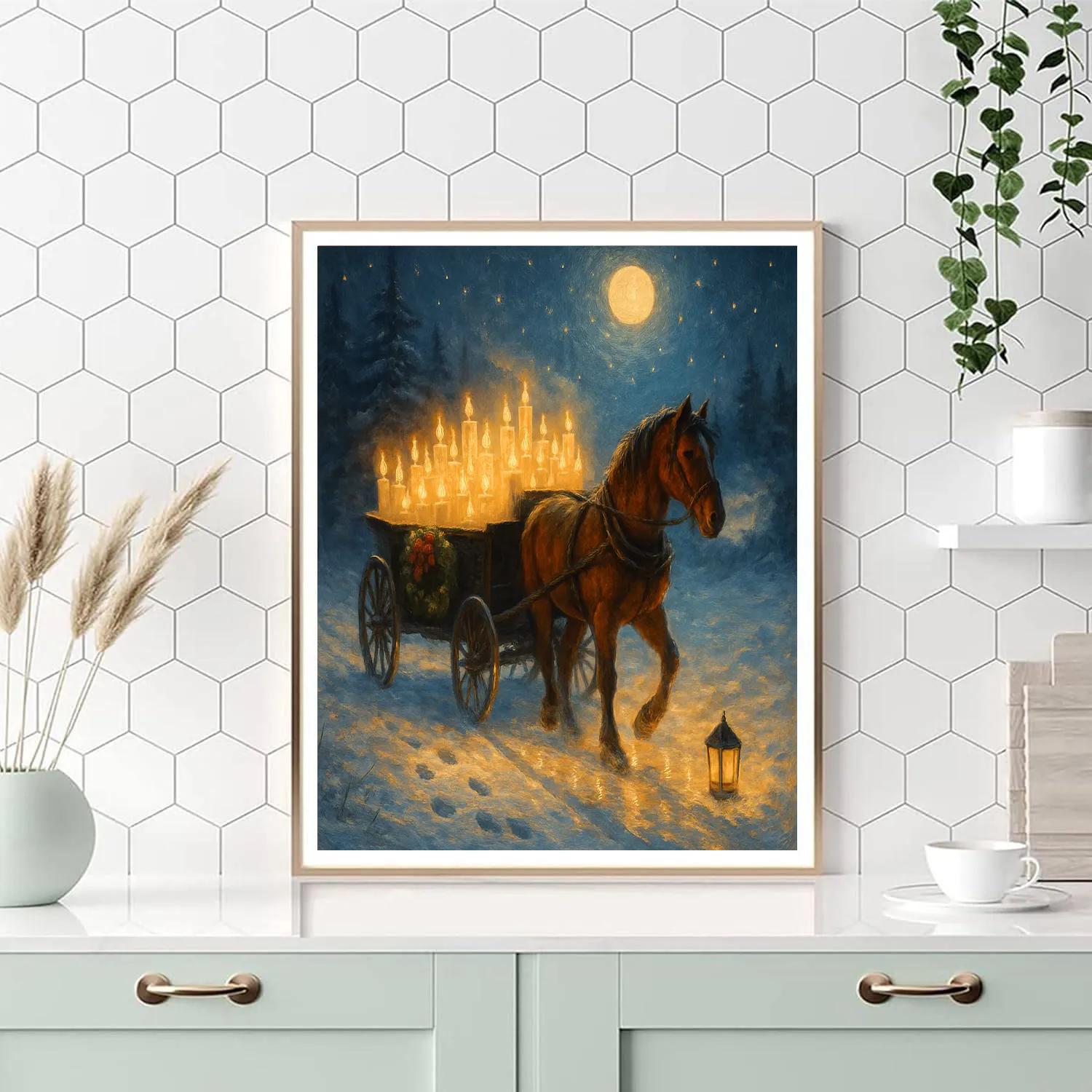 Moonlit Carriage Of Candles paint by numbers