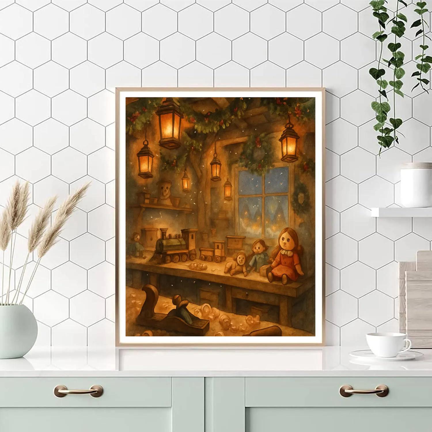 Frosted Toymaker Lanterns Paint by numbers art