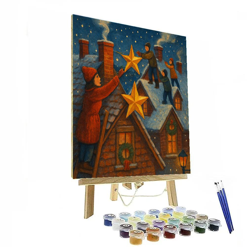 Gable Rooftop Star Exchange Painting by numbers kit