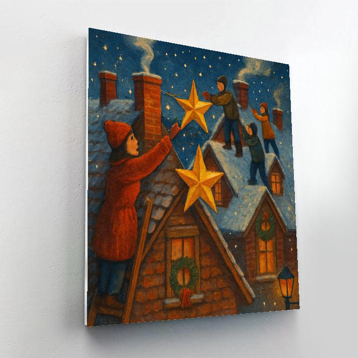 Gable Rooftop Star Exchange Painting by numbers kit