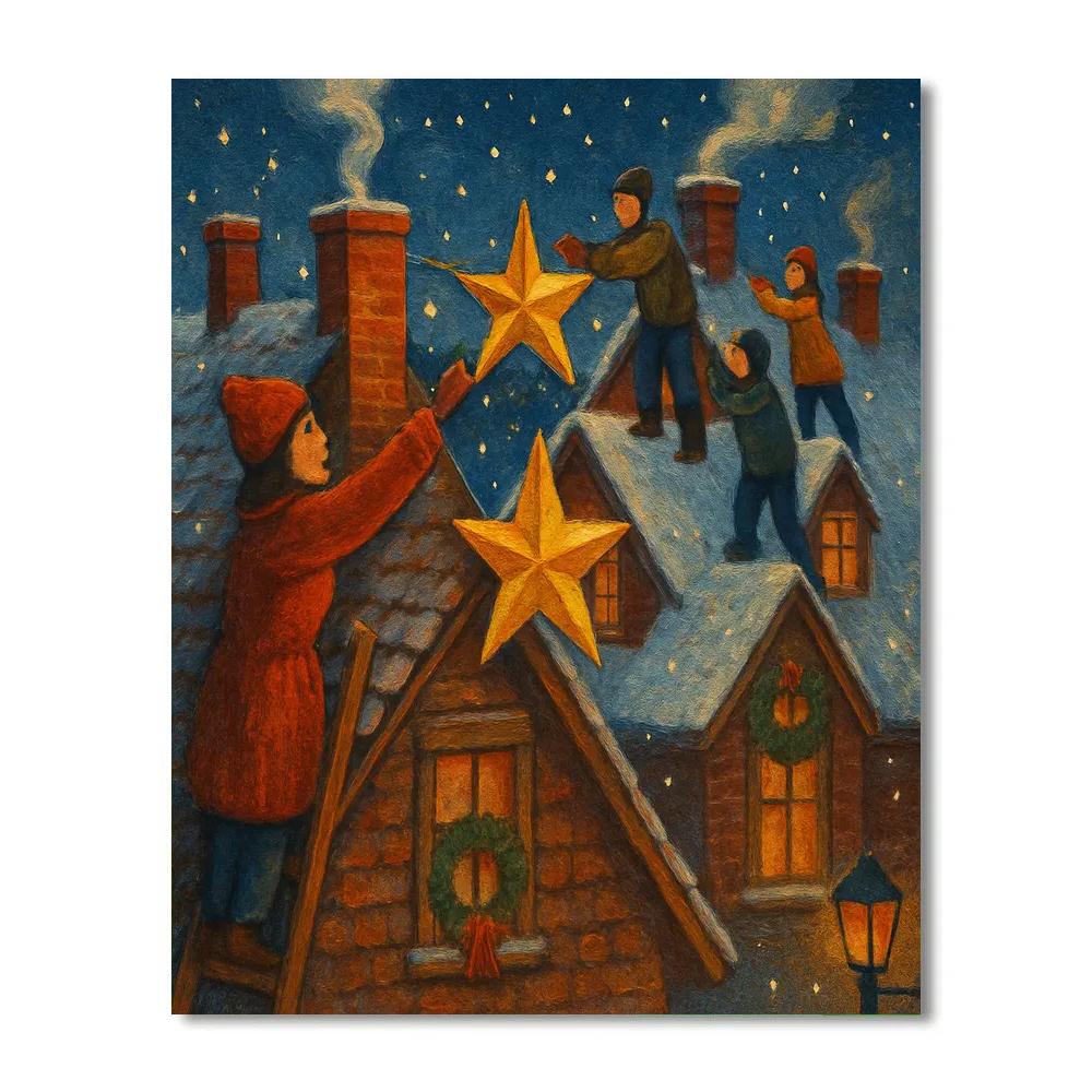 Gable Rooftop Star Exchange Painting by numbers kit