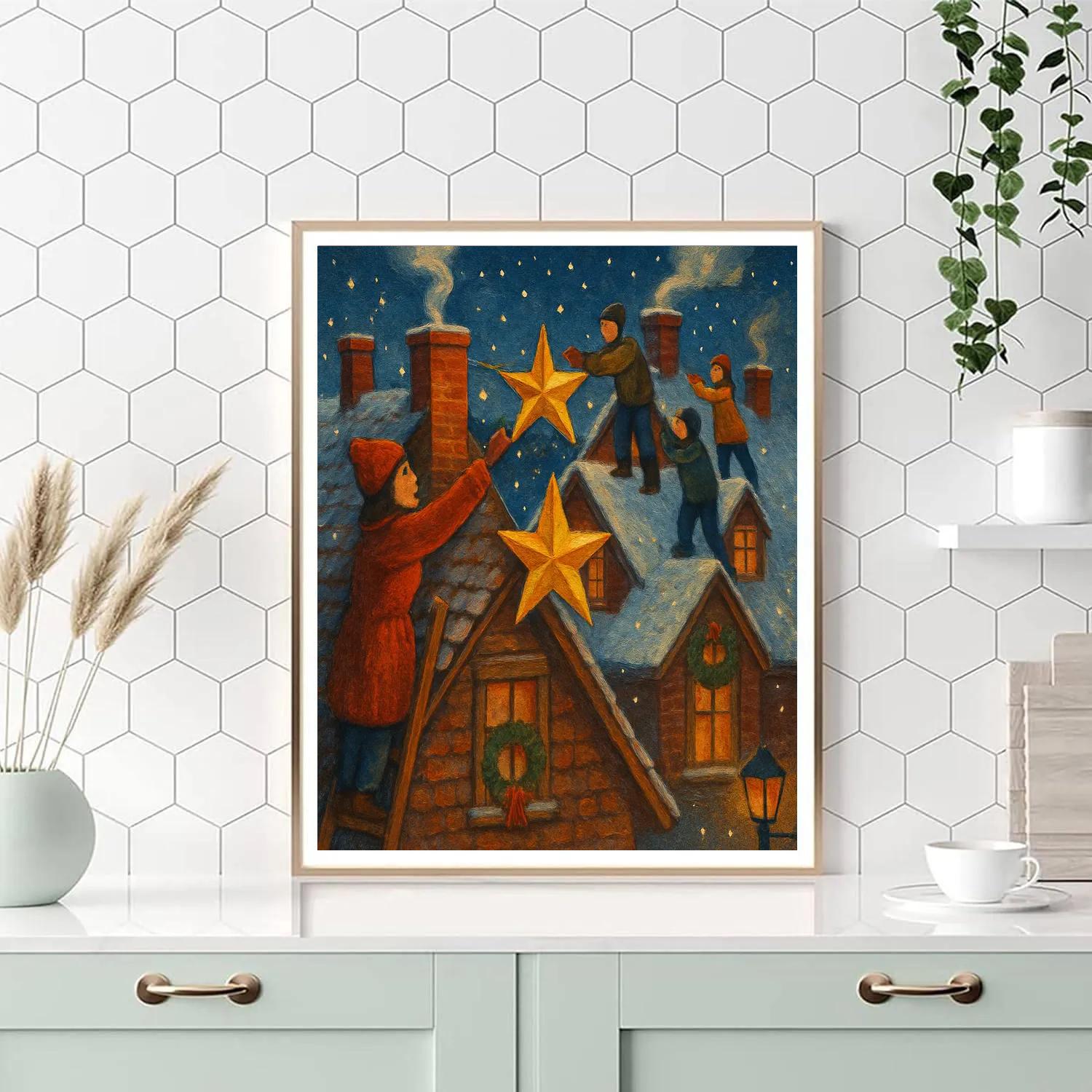 Gable Rooftop Star Exchange Painting by numbers kit