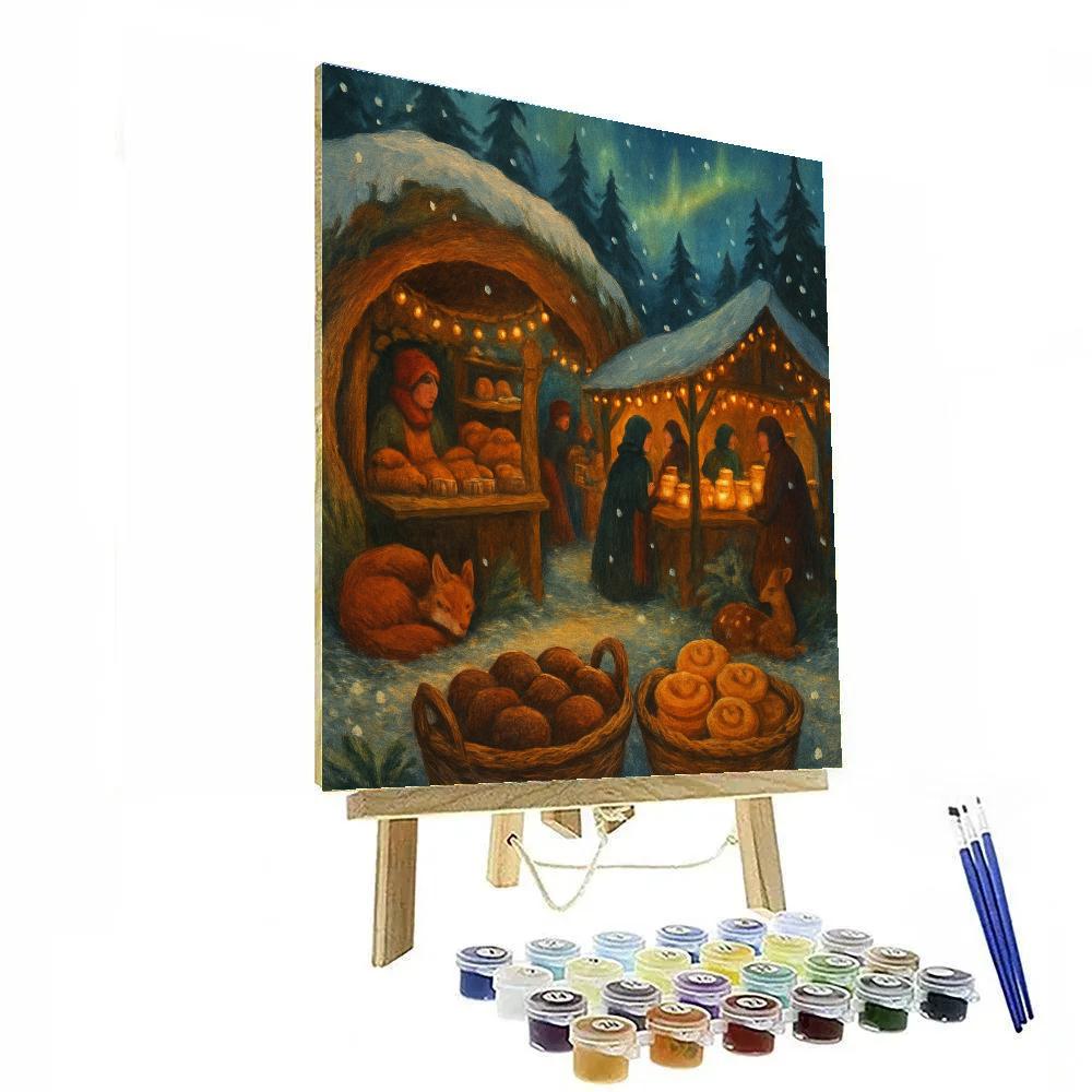 Lantern-Filled Hollow Market Number painting