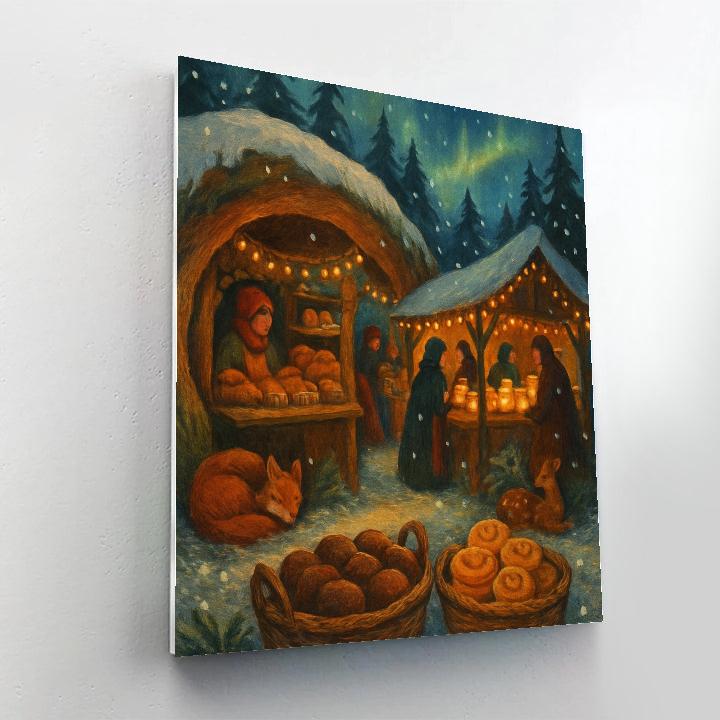 Lantern-Filled Hollow Market Number painting