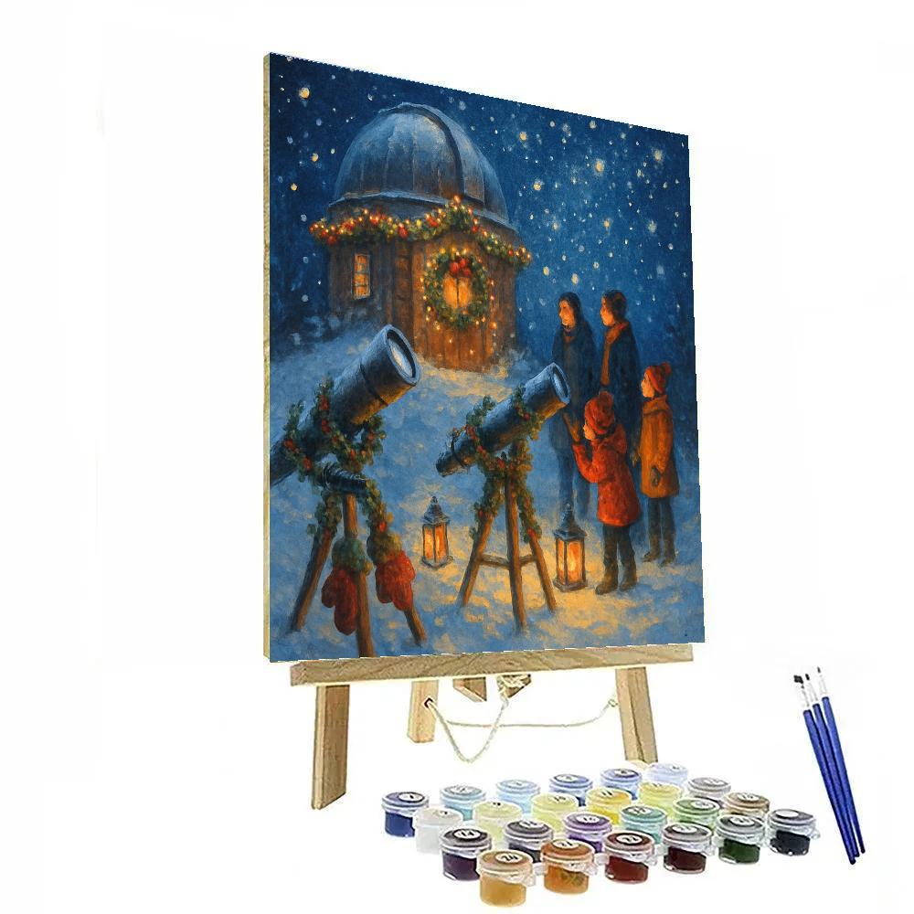 Winter Lantern Observatory paint by numbers