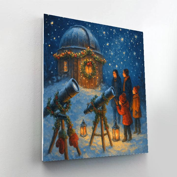 Winter Lantern Observatory paint by numbers