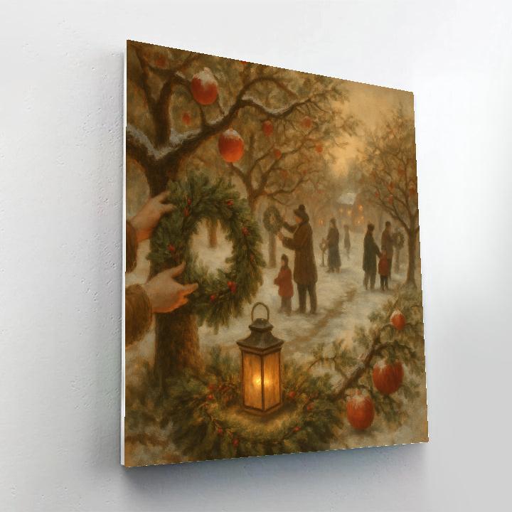 Orchard Wreath Night DIY paint by numbers