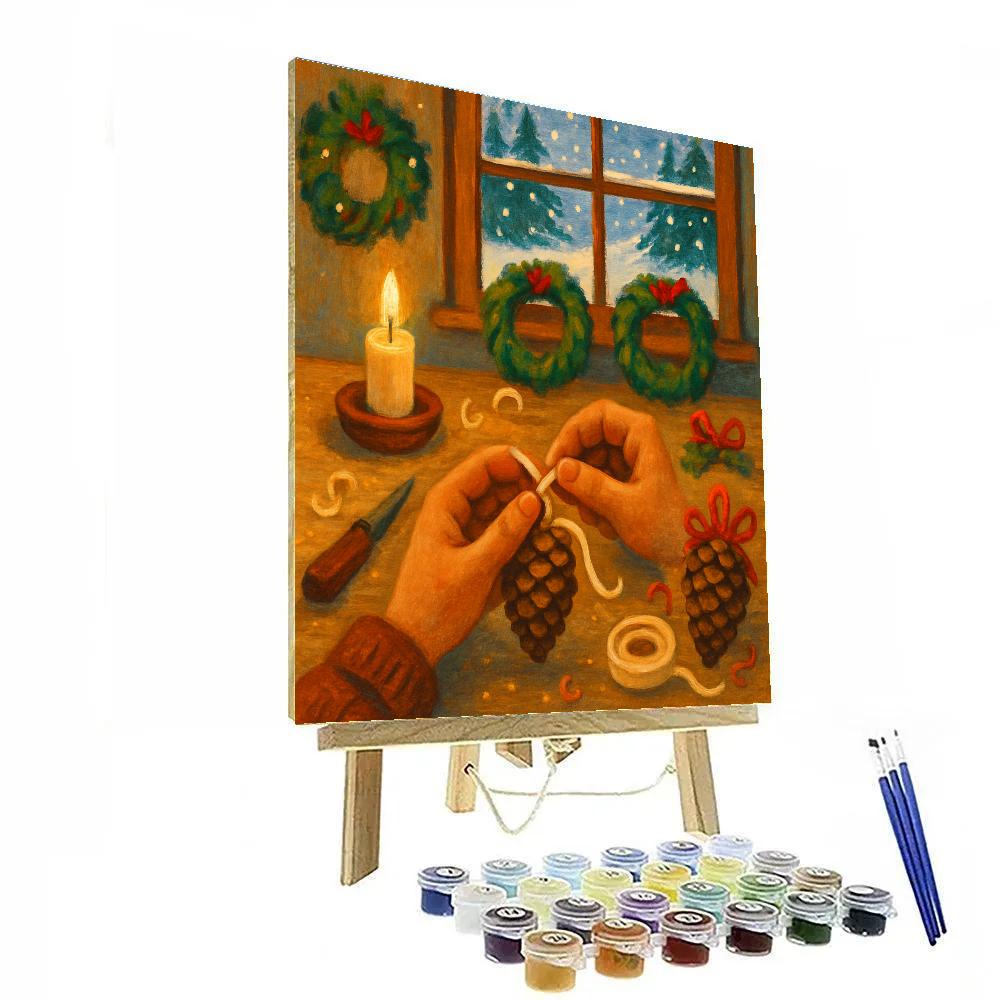 Pinecone Lantern Workshop Paint by numbers kits