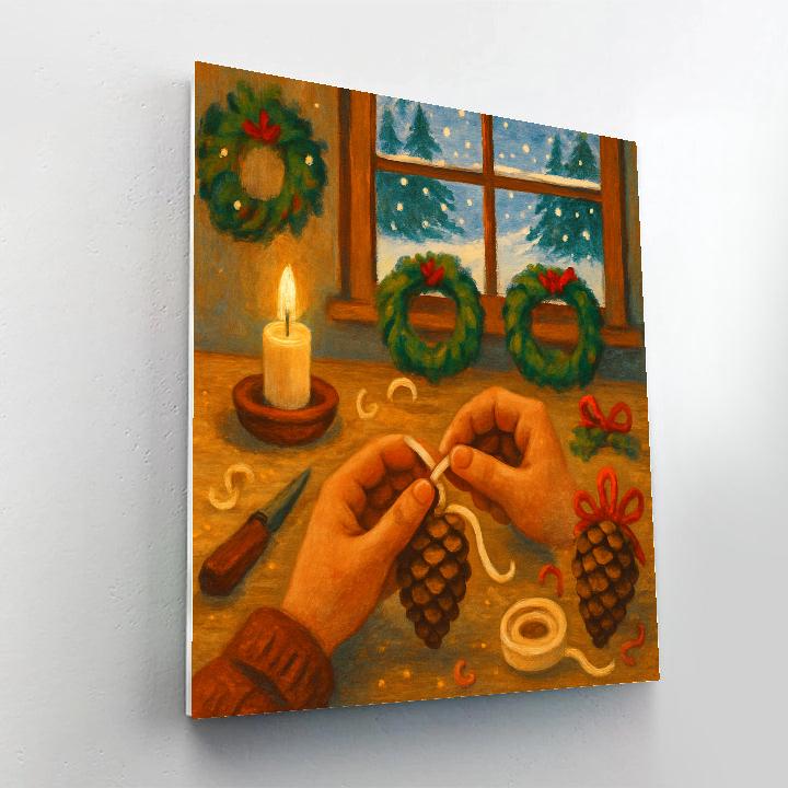 Pinecone Lantern Workshop Paint by numbers kits