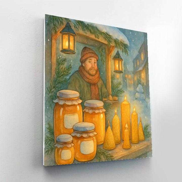 Frosted Lantern Beekeeper Booth DIY paint by numbers