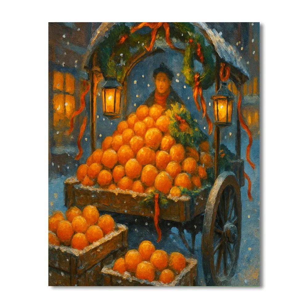 Frost-Marked Market Cart paint by numbers