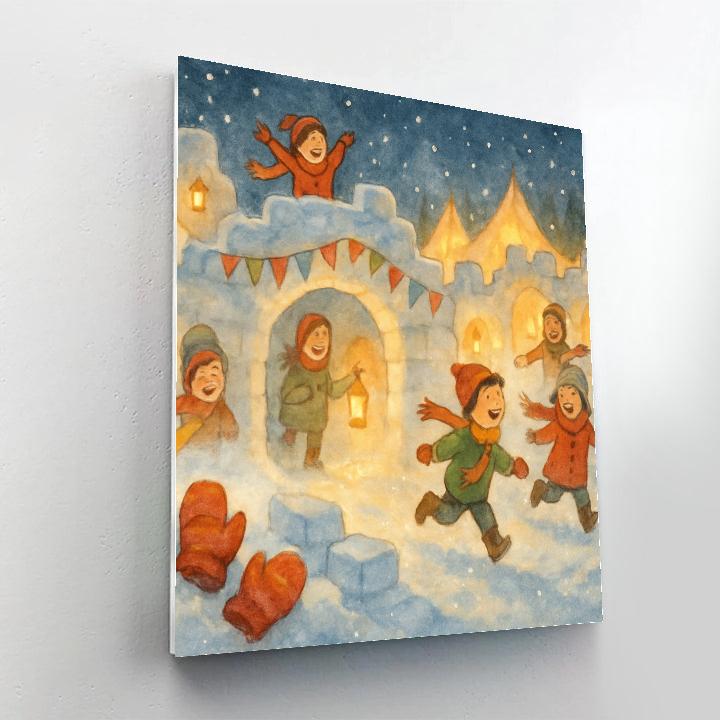 Lantern-Filled Snow Fort Gala DIY paint by numbers