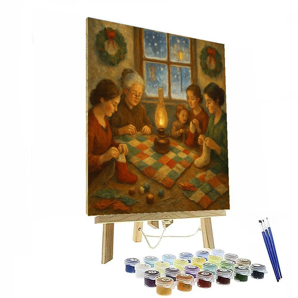 Snow Lantern Sewing Circle paint by numbers