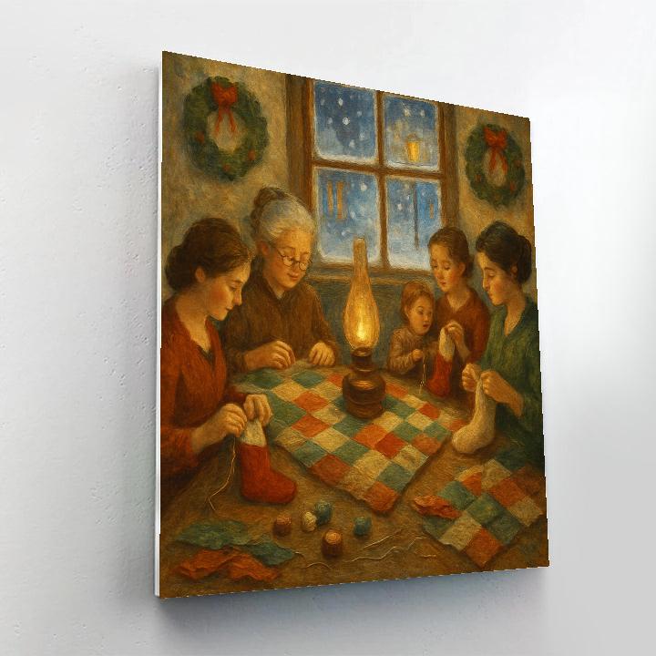 Snow Lantern Sewing Circle paint by numbers