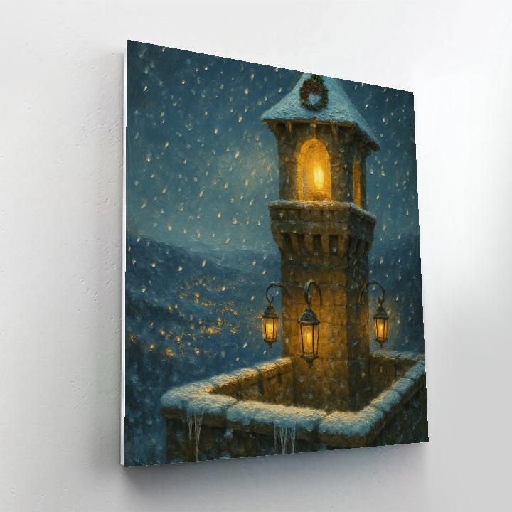 Lantern-Filled Pinewatch Tower painting number kit