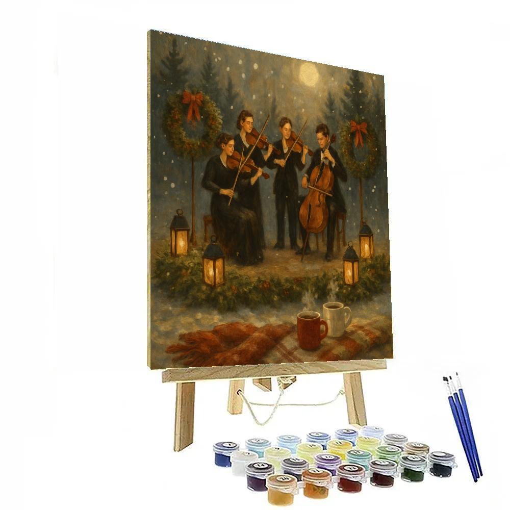 Lantern-Trimmed Forest Clearing Concert paint by numbers