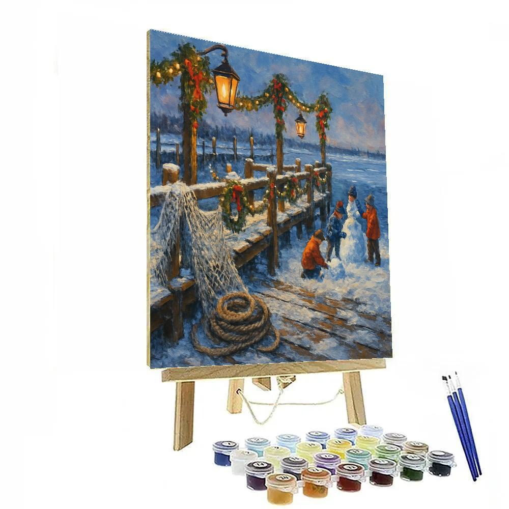 Lanterns On The Frost Pier DIY paint by numbers