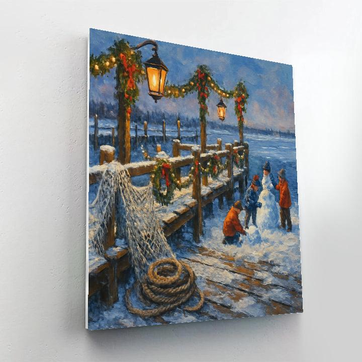Lanterns On The Frost Pier DIY paint by numbers