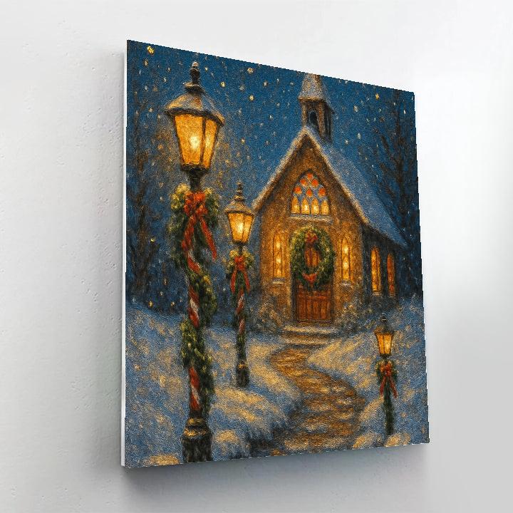 Frosted Lantern Post Chapel Paint by numbers kits