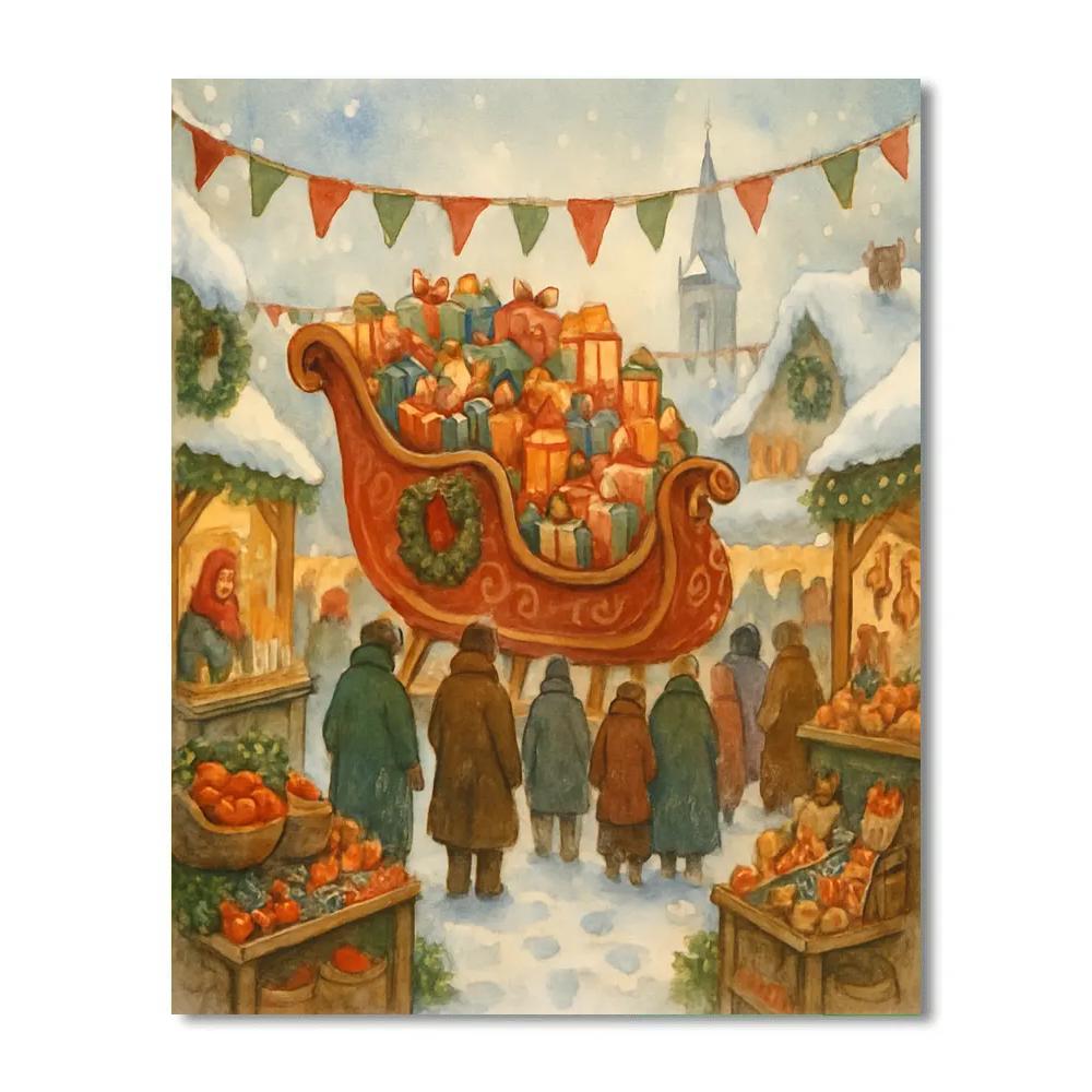 Lantern-Lit Sleigh Bazaar Paint by numbers art