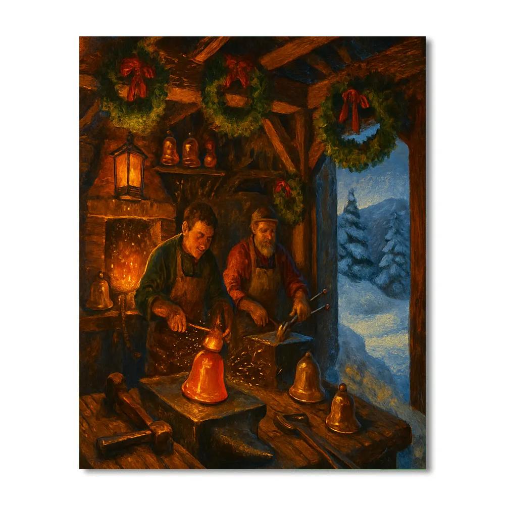 Lantern-Lit Frost Forge painting number kit