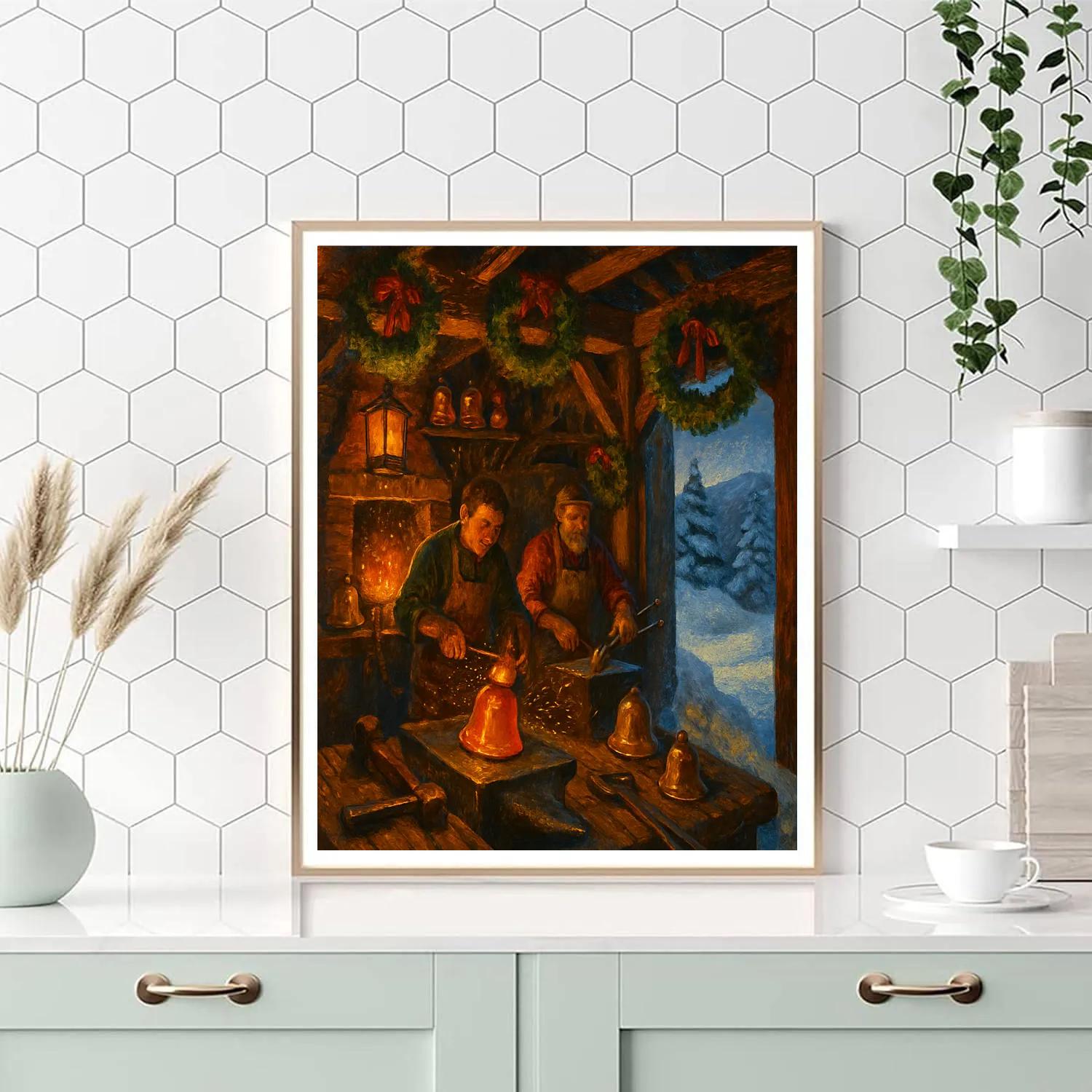 Lantern-Lit Frost Forge painting number kit