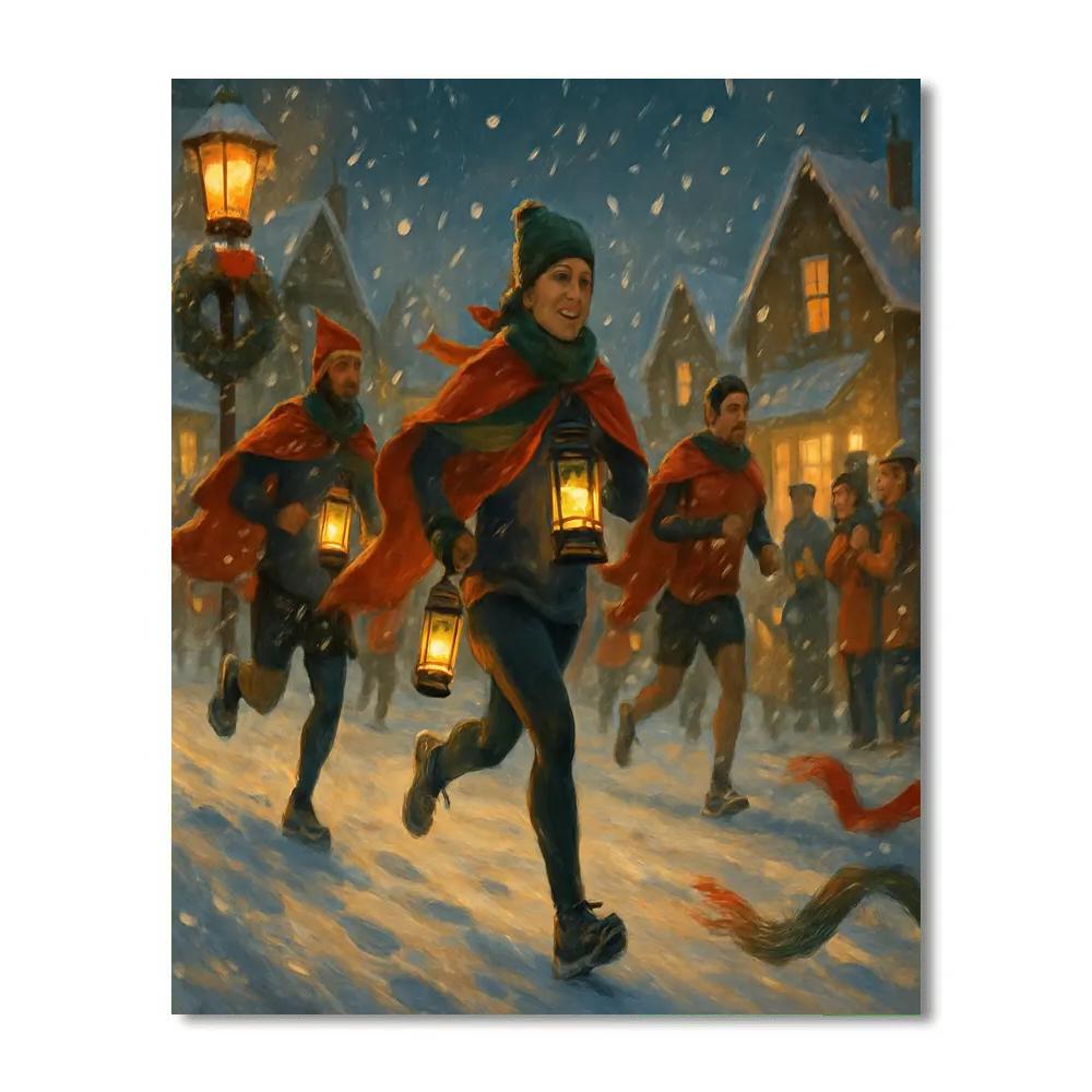 Lantern-Trimmed Chimney Run painting number kit