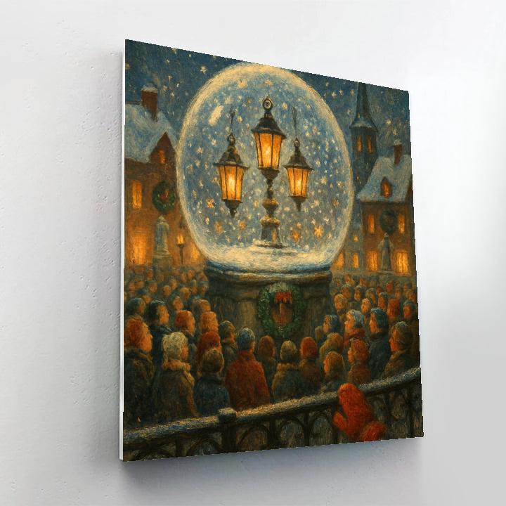 Lantern-Made Snow Globe Plaza paint by number