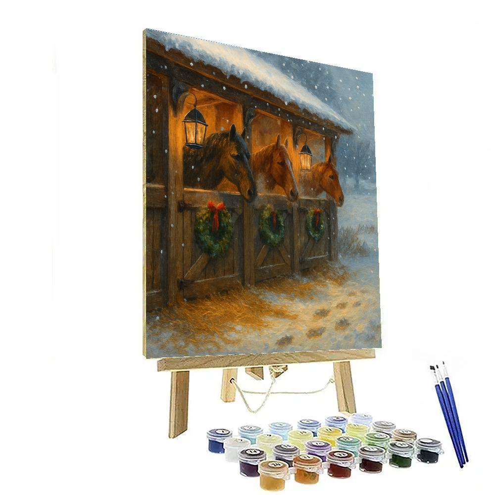 Lantern-Lit Frostline Stables Numbered painting kits