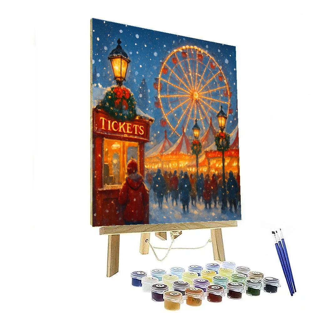Lantern-Swept Winter Fair Numbered painting kits