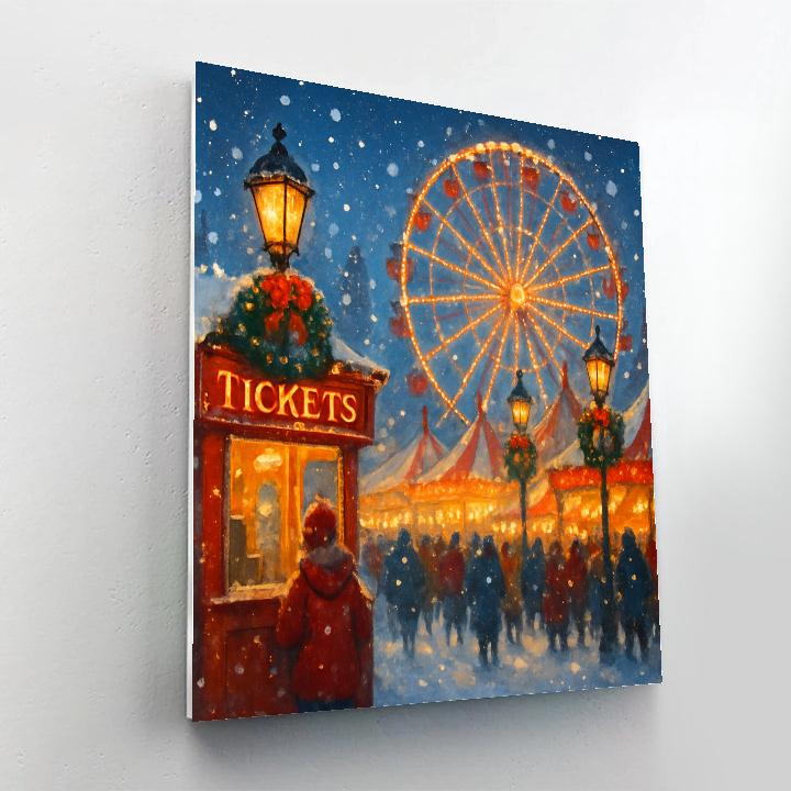 Lantern-Swept Winter Fair Numbered painting kits