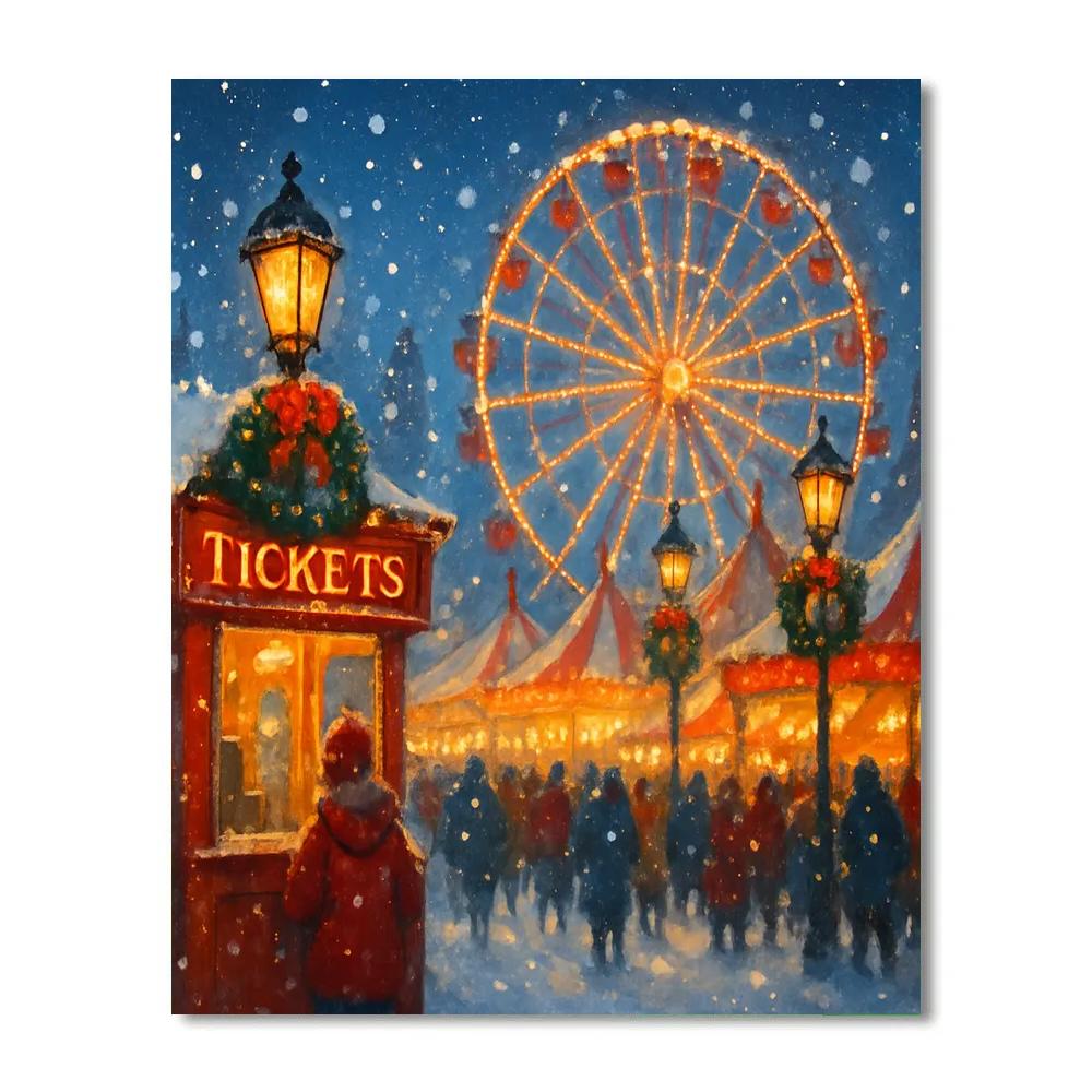 Lantern-Swept Winter Fair Numbered painting kits