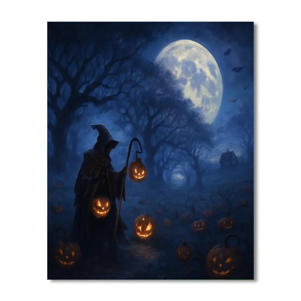 Moonlit Orchard Of The Hollow Lanterns Numbered painting kits