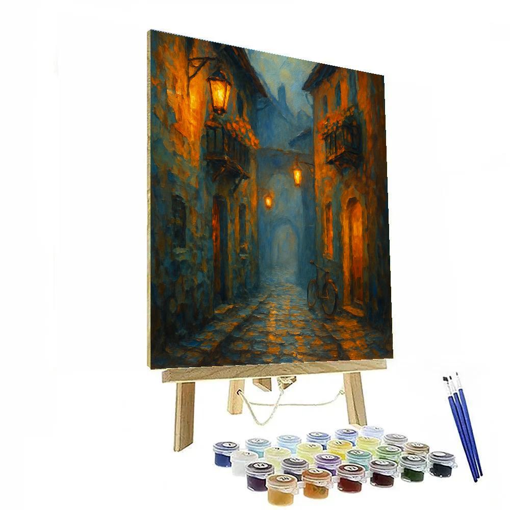 Lantern Alley After The Rain paint by color