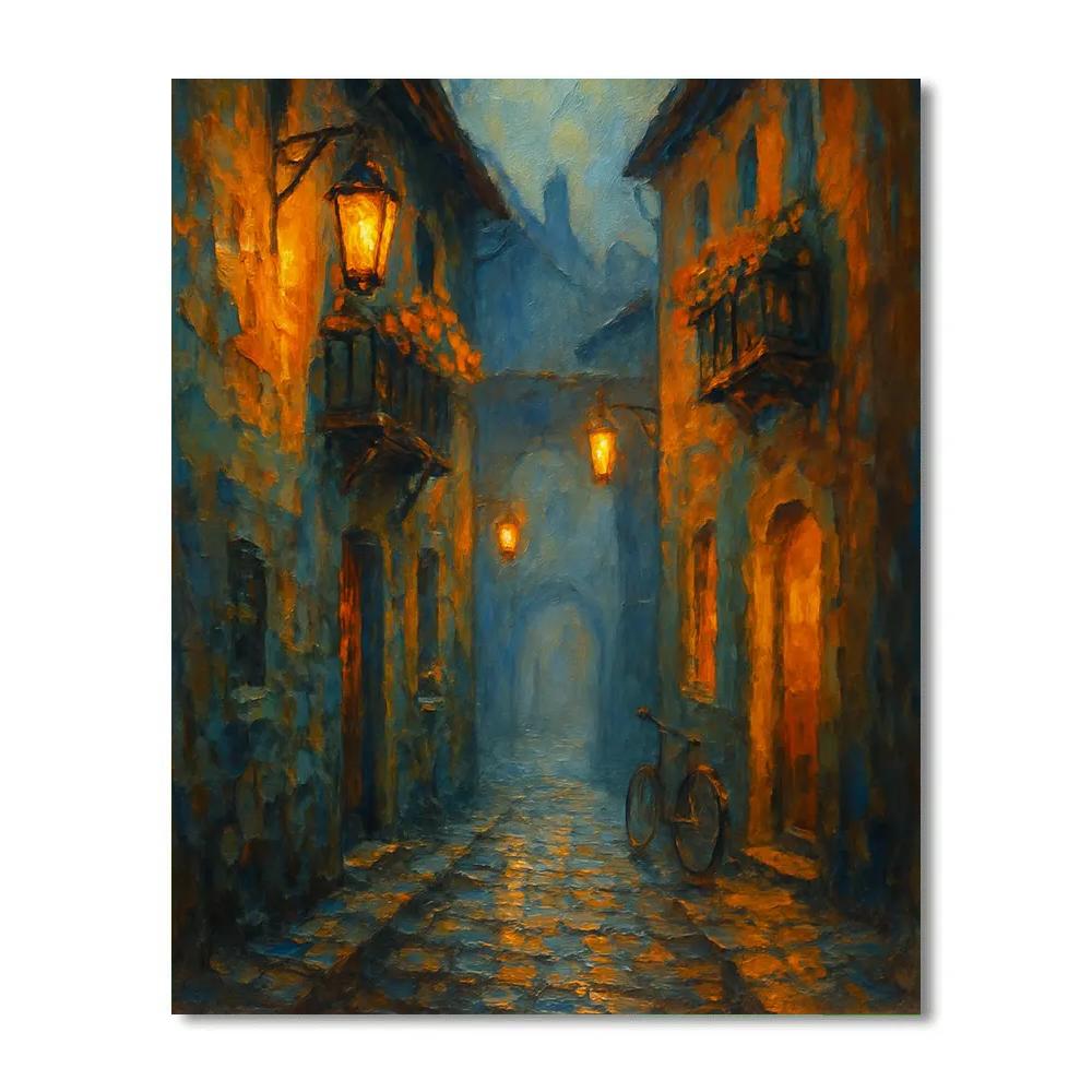 Lantern Alley After The Rain paint by color