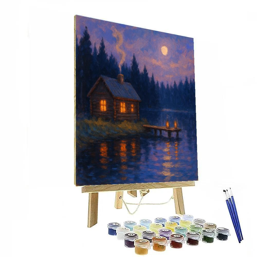 Ember Glow Lakeside Cabin Paint by numbers kits