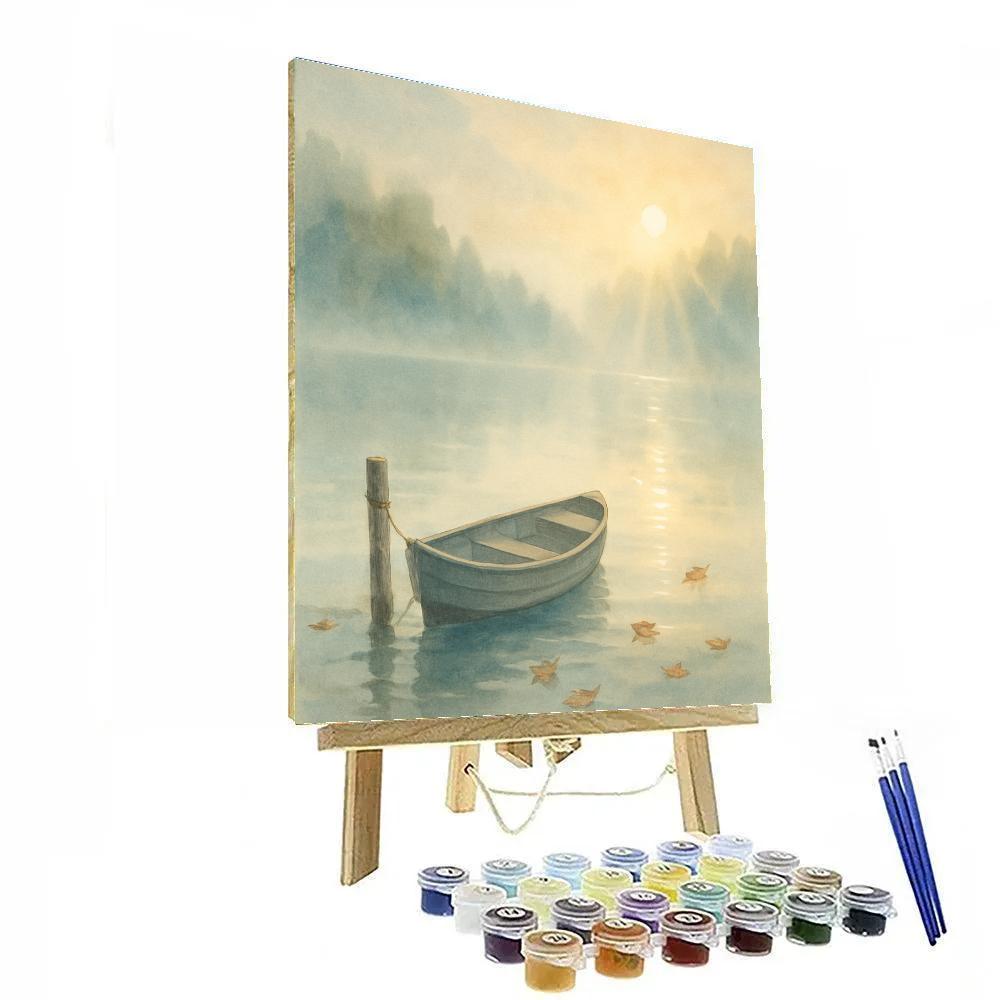 Morning Mist Rowan Lake Number painting