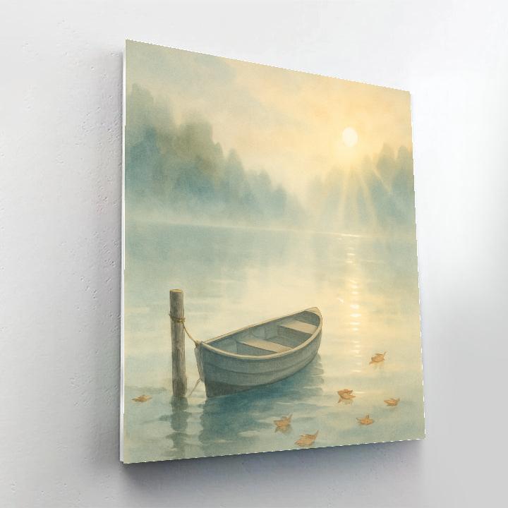 Morning Mist Rowan Lake Number painting