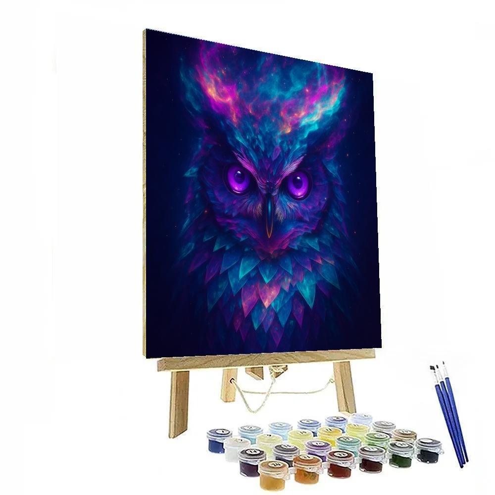 Nebula Crowned Owl Paint by numbers art