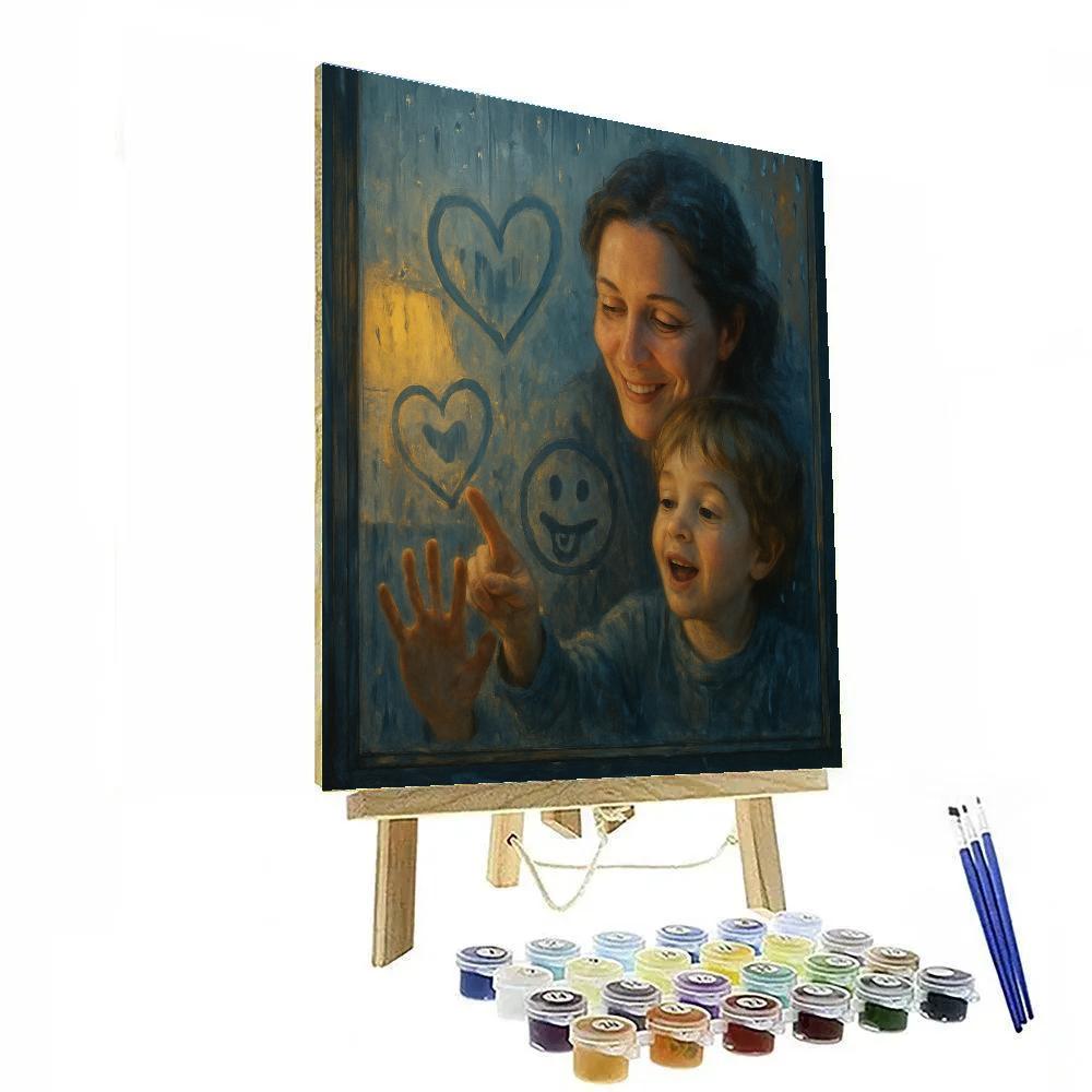 Rainy Day Window Doodles DIY paint by numbers