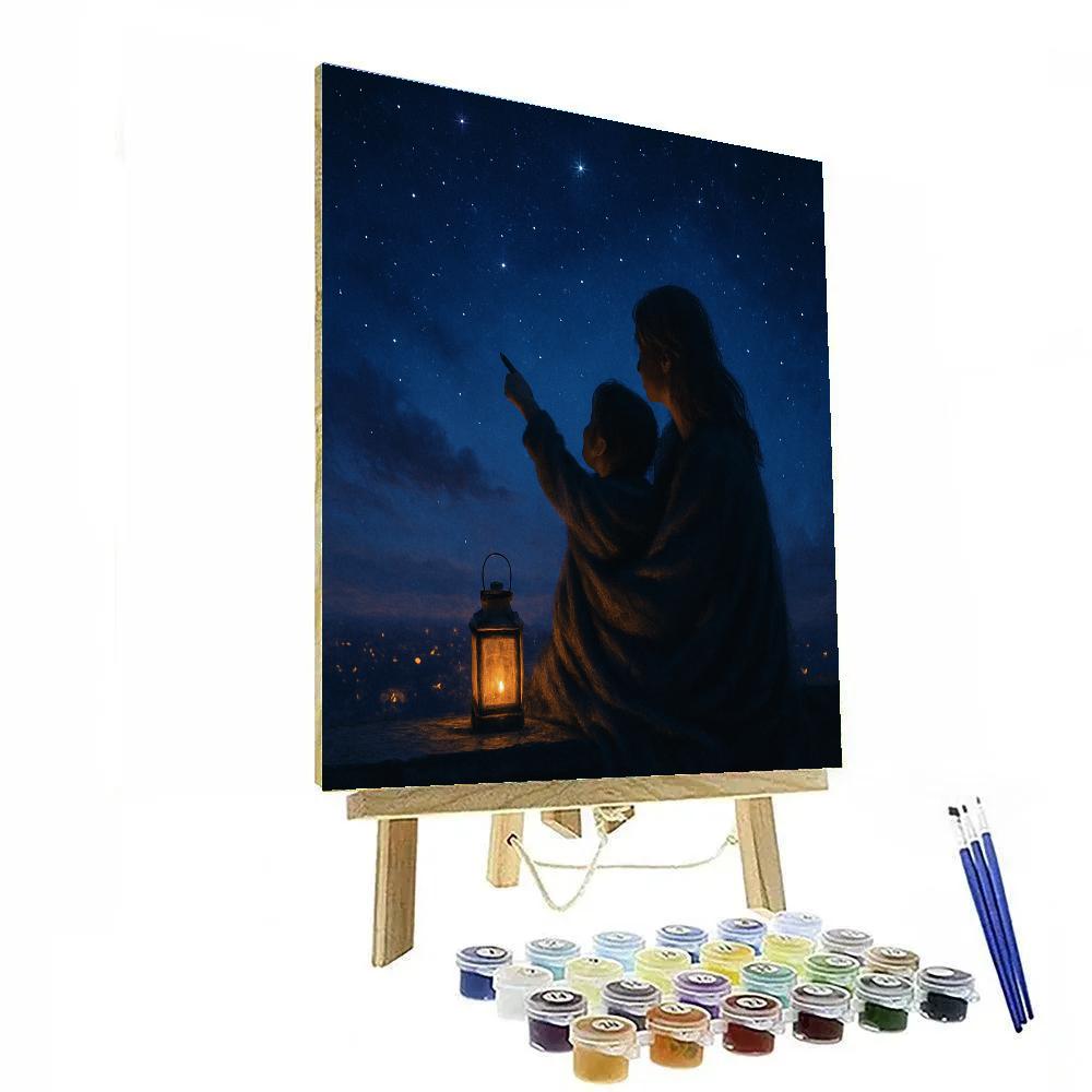 Starlit Rooftop Wishes Paint by numbers art