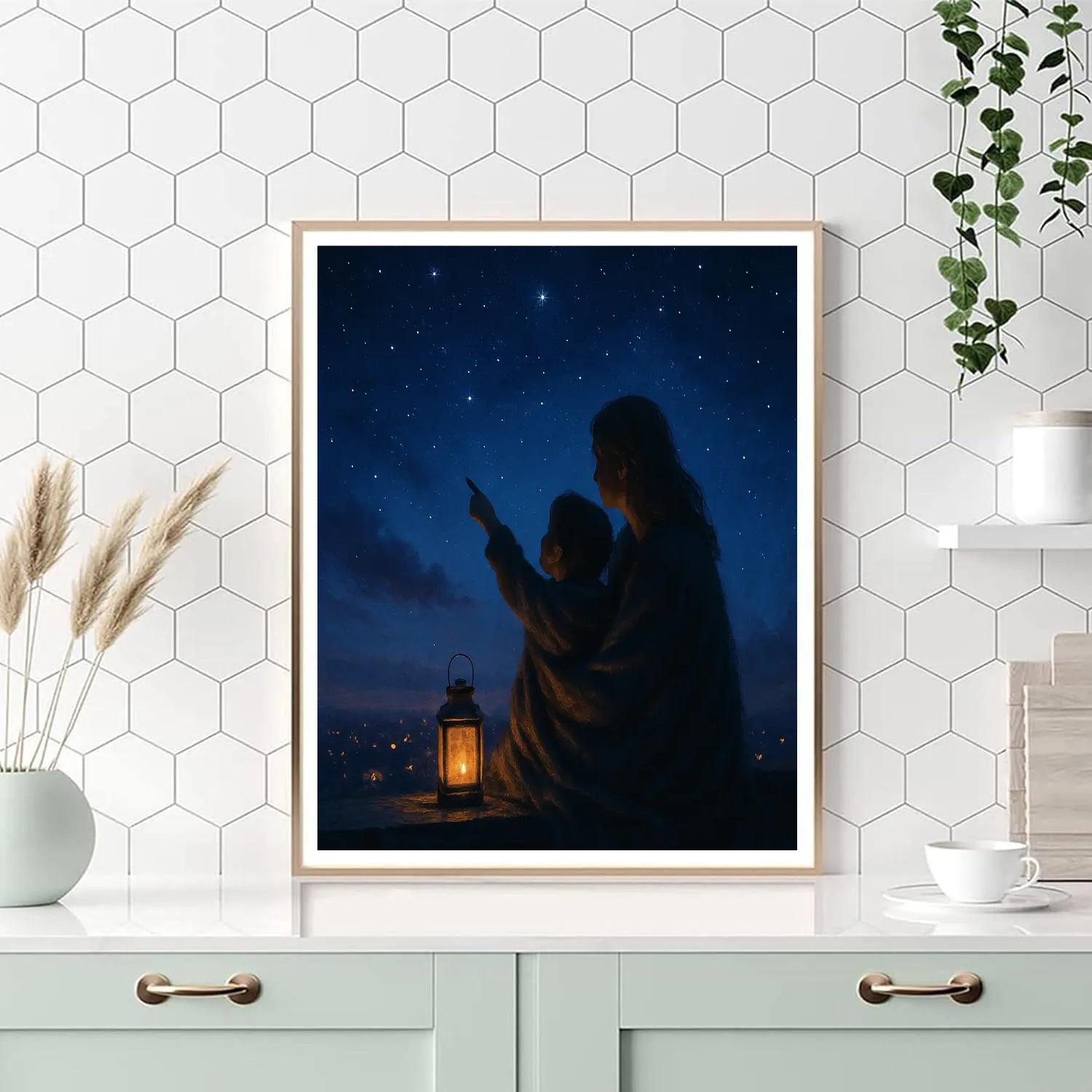 Starlit Rooftop Wishes Paint by numbers art